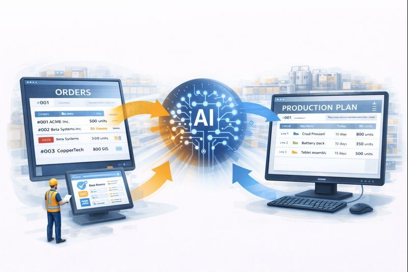 order entry to production