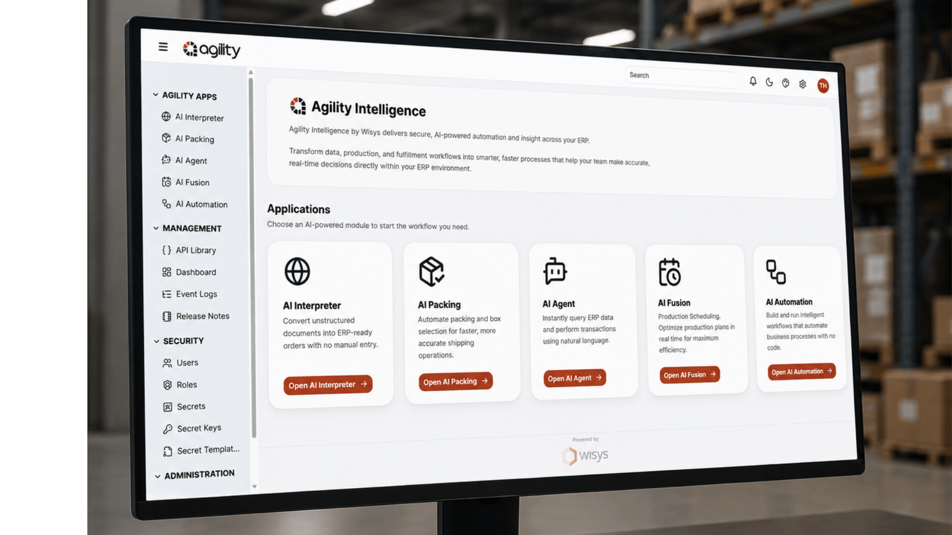 Agility Intelligence dashboard on a laptop