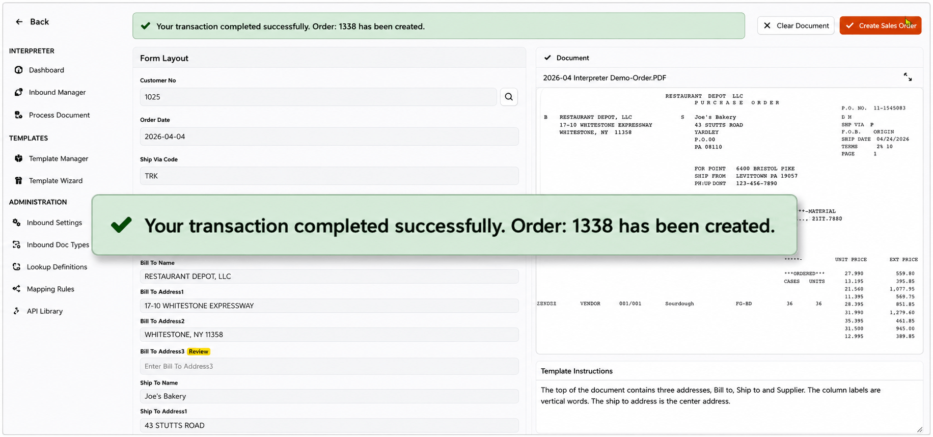 Review and create the order